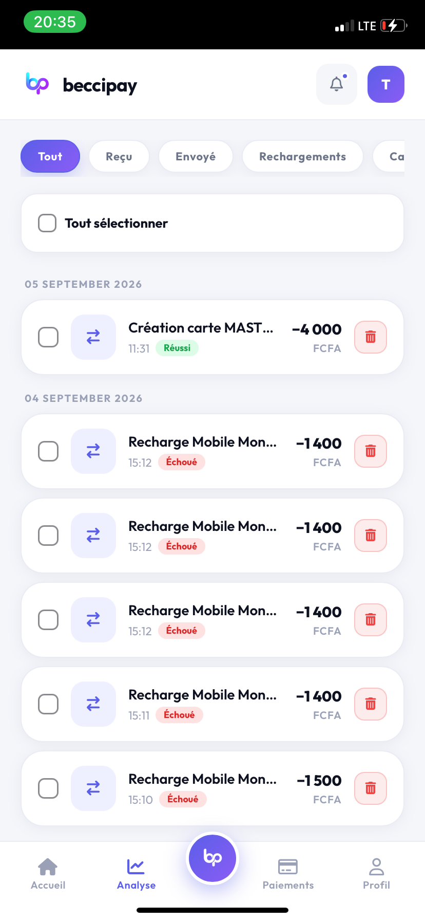 Transactions BecciPay